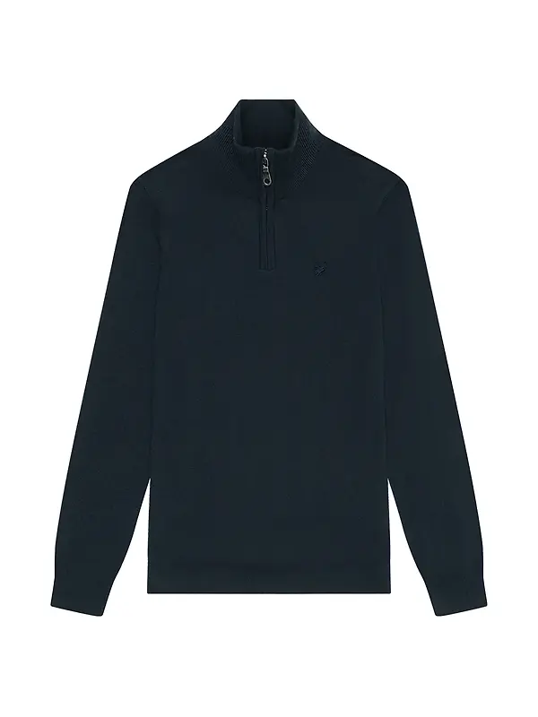 Lyle & Scott Men's Merino Wool 1/4 Zip Jumper - Dark Navy Image 1