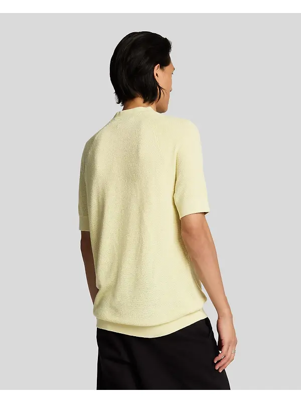Lyle & Scott Men's Linen Blend Knitted T-Shirt - Luna Image 4