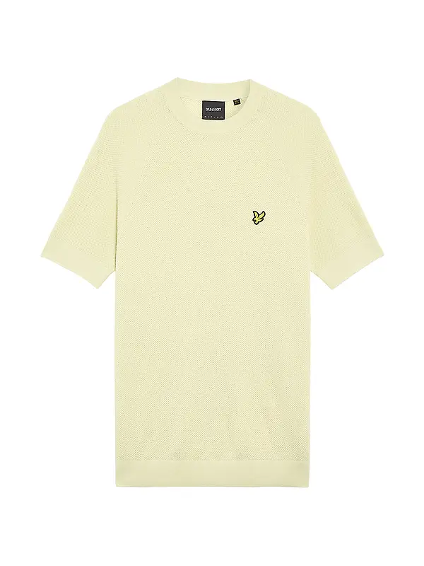 Lyle & Scott Men's Linen Blend Knitted T-Shirt - Luna Image 1