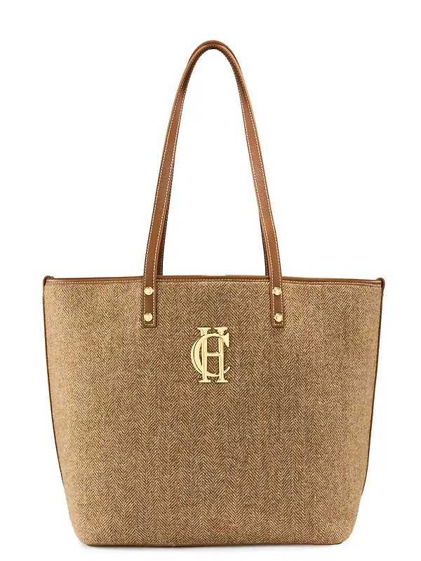 Holland Cooper Women's Kensington Tote Bag - Tan Herringbone Image 1