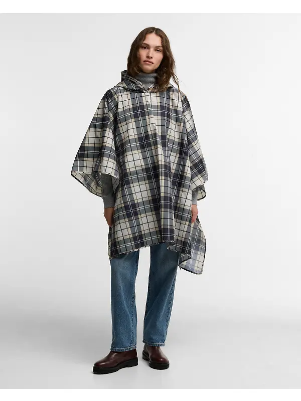 Barbour Women's Portree Poncho - Light Birchwood Dress Tartan Image 2
