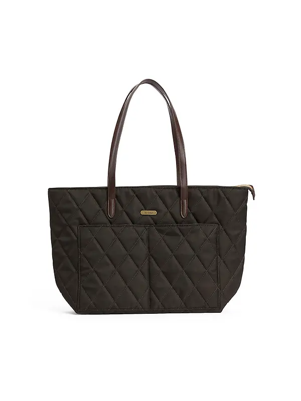 Barbour Women's Quilted Tote Bag - Olive Image 14