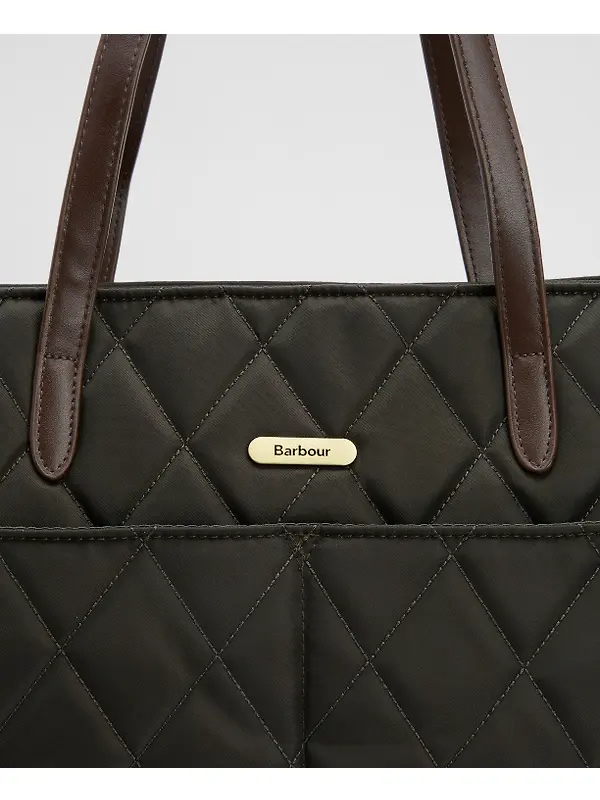 Barbour Women's Quilted Tote Bag - Olive Image 4