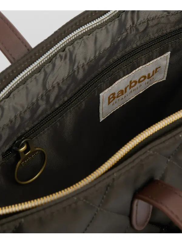 Barbour Women's Quilted Tote Bag - Olive Image 7