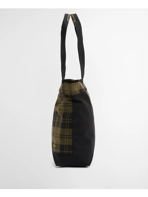 Barbour Women's Mya Patchwork Tote Bag - Black/Olive Check Image 4