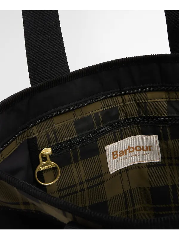 Barbour Women's Mya Patchwork Tote Bag - Black/Olive Check Image 11