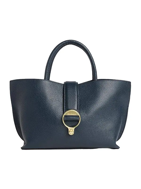 Barbour Women's Alder Mini Leather Tote Bag - Navy Image 1