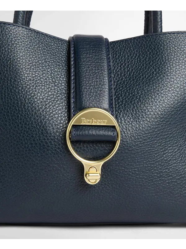 Barbour Women's Alder Mini Leather Tote Bag - Navy Image 5