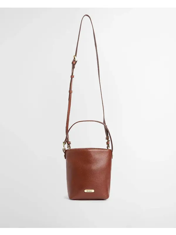 Barbour Women's Cedar Mini Leather Bucket Bag - Brown Image 4