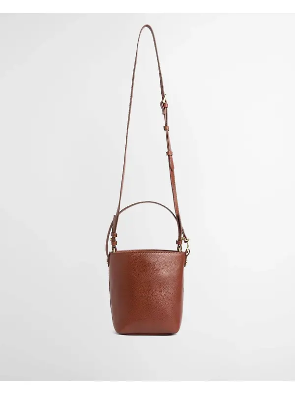 Barbour Women's Cedar Mini Leather Bucket Bag - Brown Image 5