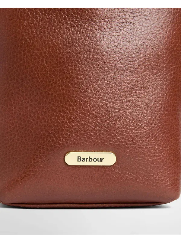 Barbour Women's Cedar Mini Leather Bucket Bag - Brown Image 6