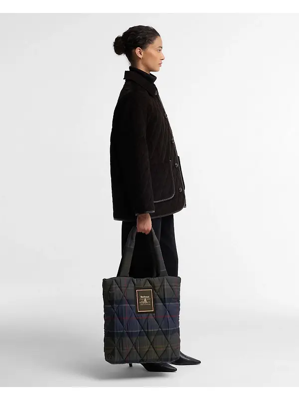 Barbour Women's Tartan Arlene Quilted Tote Bag - Shadow Classic Tartan Image 2