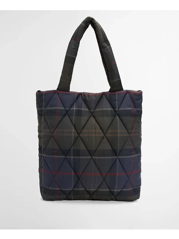 Barbour Women's Tartan Arlene Quilted Tote Bag - Shadow Classic Tartan Image 4