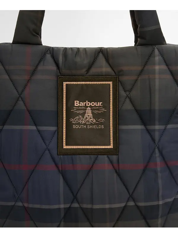 Barbour Women's Tartan Arlene Quilted Tote Bag - Shadow Classic Tartan Image 5