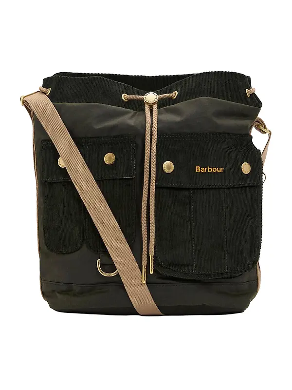 Barbour Women's Mia Waxed Drawstring Tote Bag - Fern Image 1
