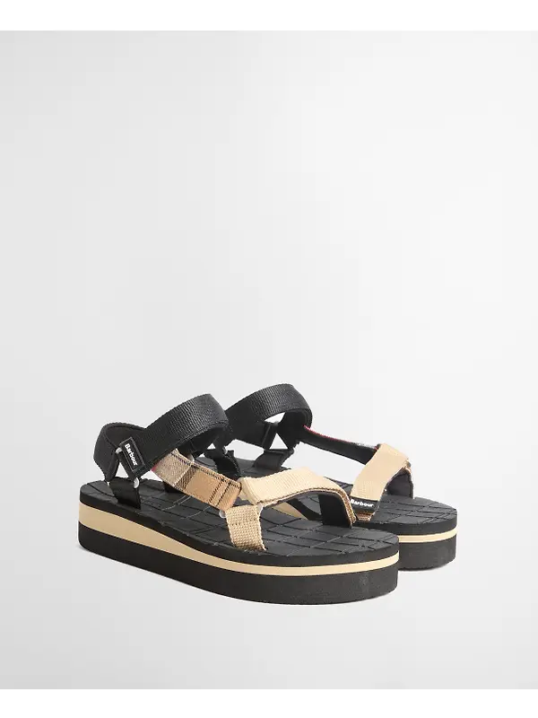 Barbour Women's Mila Sandals - Black/Dress Tartan Image 9