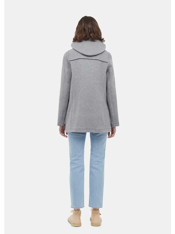 Gloverall Women's Short Slim Fit Freda Duffle Coat Silver Prince of Wales Image 3