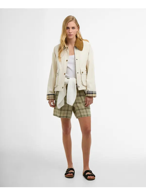 Barbour Women's Cropped Beadnell Casual Jacket - Light Pearl/Dress/Beige Image 3