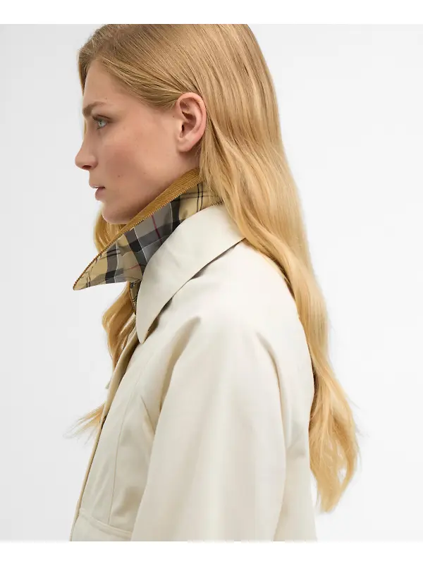 Barbour Women's Cropped Beadnell Casual Jacket - Light Pearl/Dress/Beige Image 6