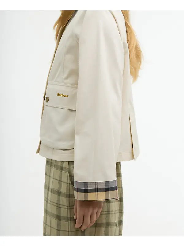 Barbour Women's Cropped Beadnell Casual Jacket - Light Pearl/Dress/Beige Image 7