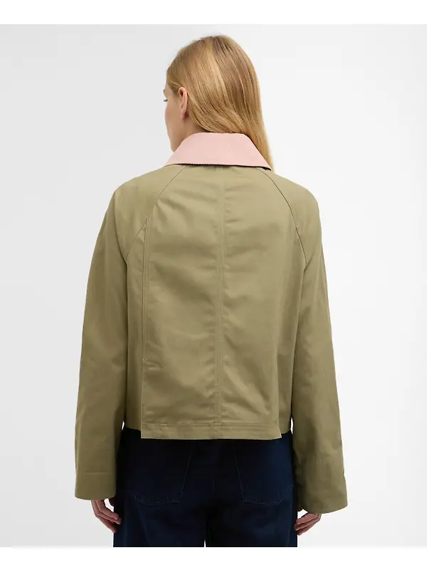 Barbour Women's Cropped Beadnell Casual Jacket - Bleached Olive/Ancient/Gardenia Image 4