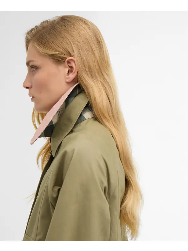 Barbour Women's Cropped Beadnell Casual Jacket - Bleached Olive/Ancient/Gardenia Image 6