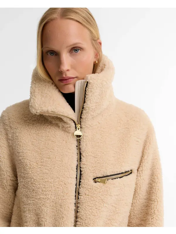 Barbour International Women's Kemora Fleece Jacket - Jasmine / Black Image 5