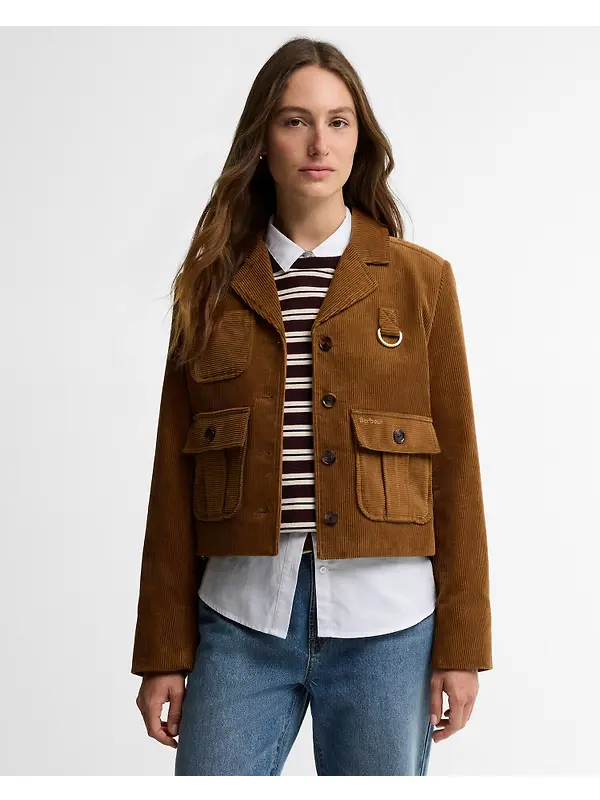 Barbour Women's Emmy Cord Jacket - Tan / Shadow Classic Image 2