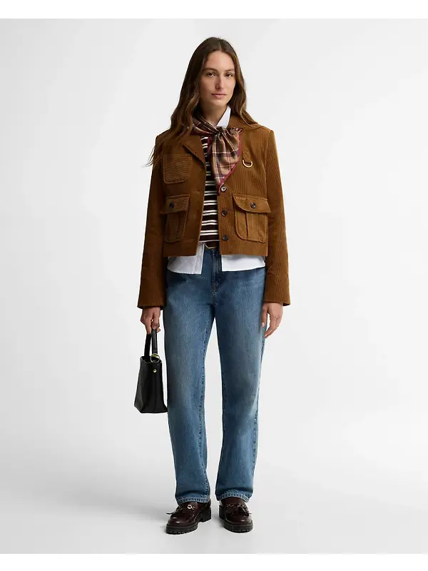 Barbour Women's Emmy Cord Jacket - Tan / Shadow Classic Image 3