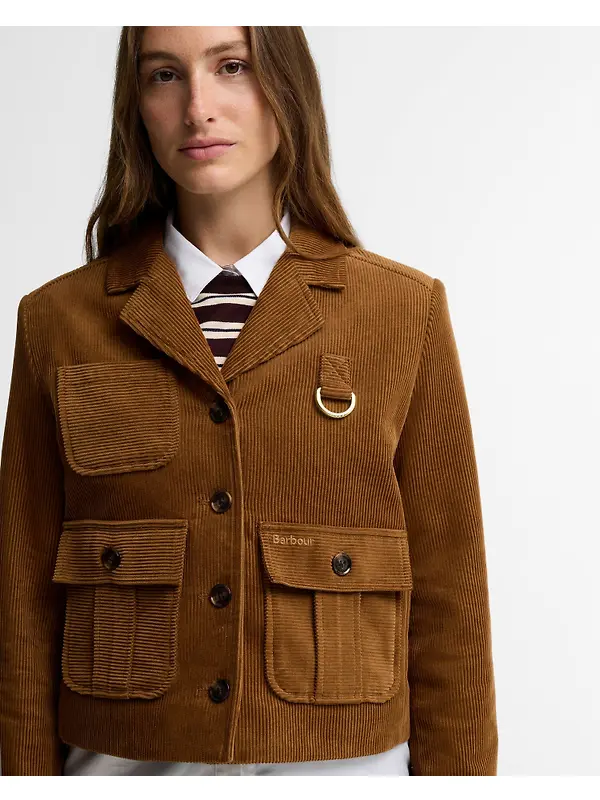 Barbour Women's Emmy Cord Jacket - Tan / Shadow Classic Image 5