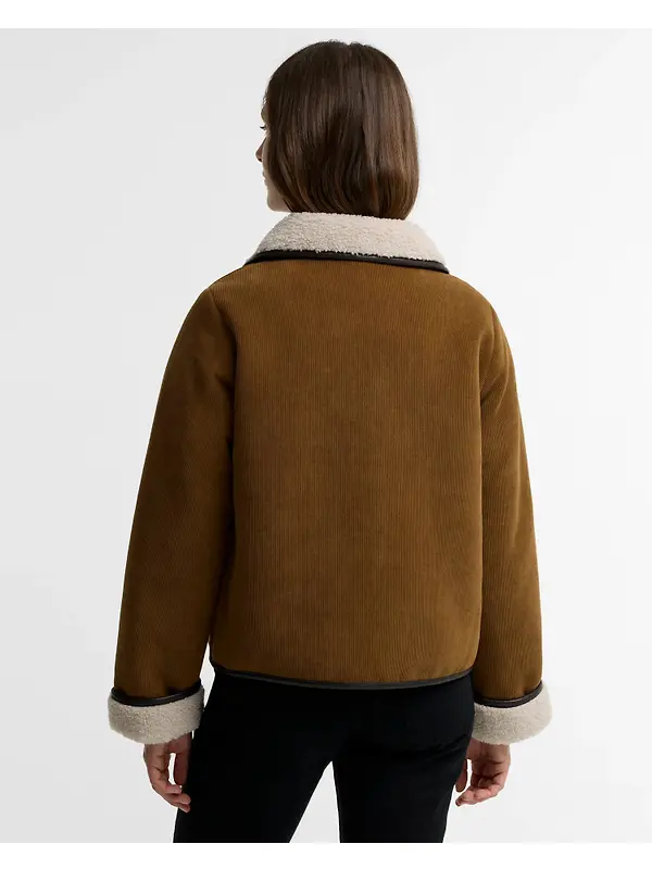Barbour Women's Penny Fleece Cord Jacket - Tan / Ecru Image 4