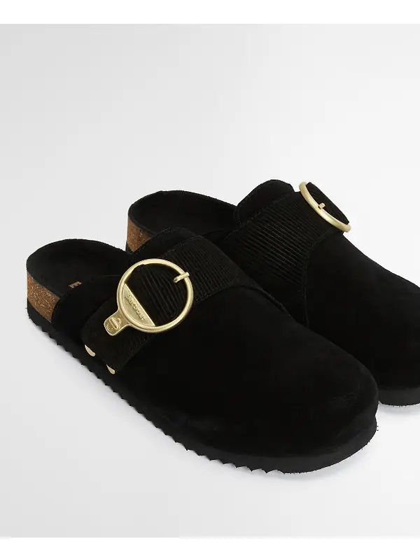 Barbour Women's Kyra Closed Toe Sandals - Black Suede Image 4