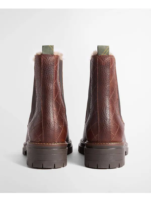 Barbour Women's Evie Faux-Fur Trimmed Chelsea Boots - Brown Image 3