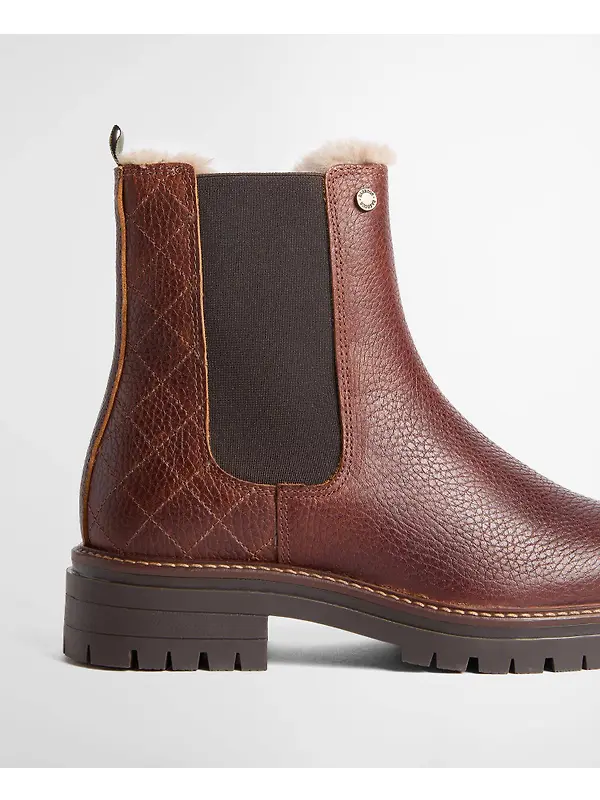 Barbour Women's Evie Faux-Fur Trimmed Chelsea Boots - Brown Image 4
