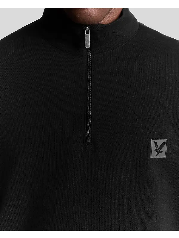 Lyle & Scott Men's Loungewear 1/4 Zip Sweatshirt -  Jet Black Image 4