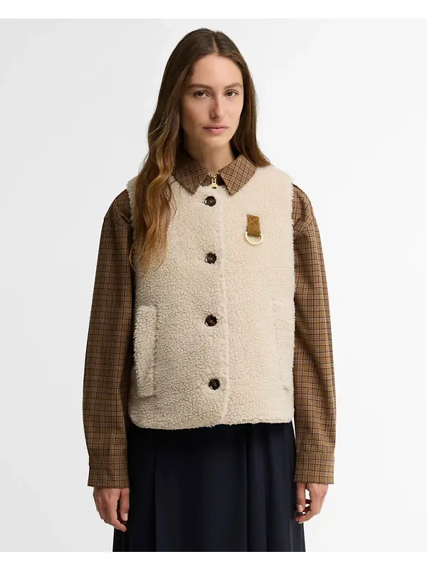 Barbour Women's Bowes Fleece Gilet - Ecru Image 2