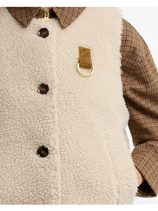 Barbour Women's Bowes Fleece Gilet - Ecru Image 5