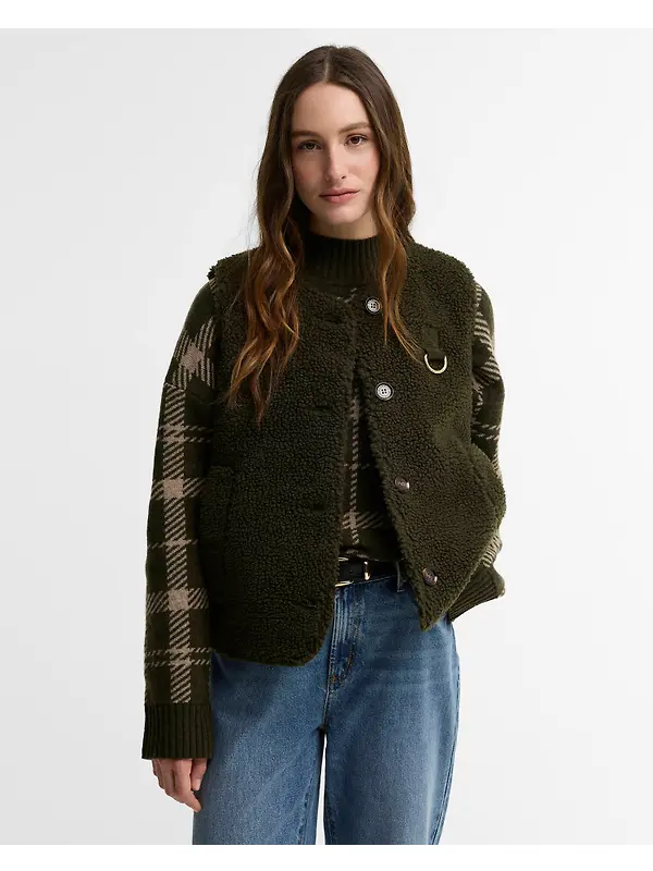 Barbour Women's Bowes Fleece Gilet - Olive Image 2