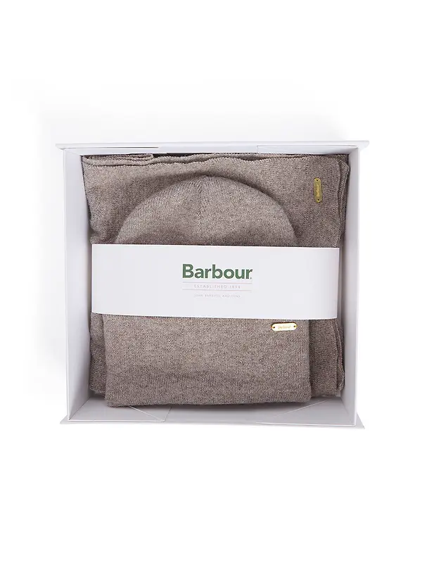 Barbour Women's Winona Beanie and Scarf Gift Set - Taupe Image 10