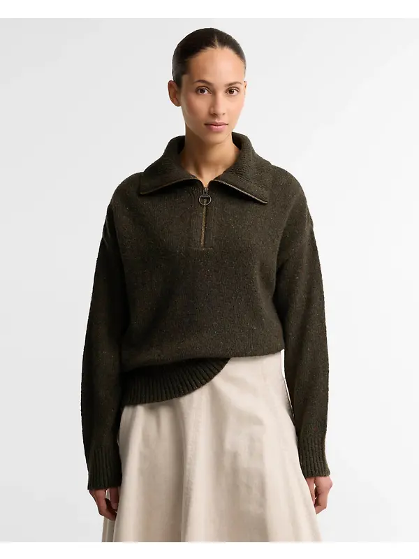 Barbour Women's Lavensdale Half-Zip Jumper - Olive Image 2