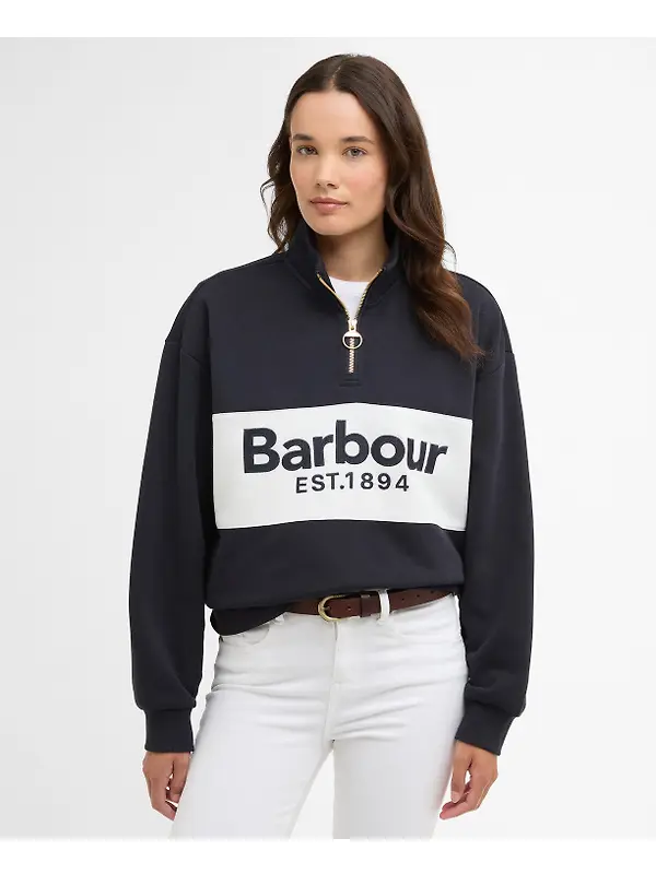 Barbour Women's Zaria Quarter-Zip Jumper - Dark Navy Image 2
