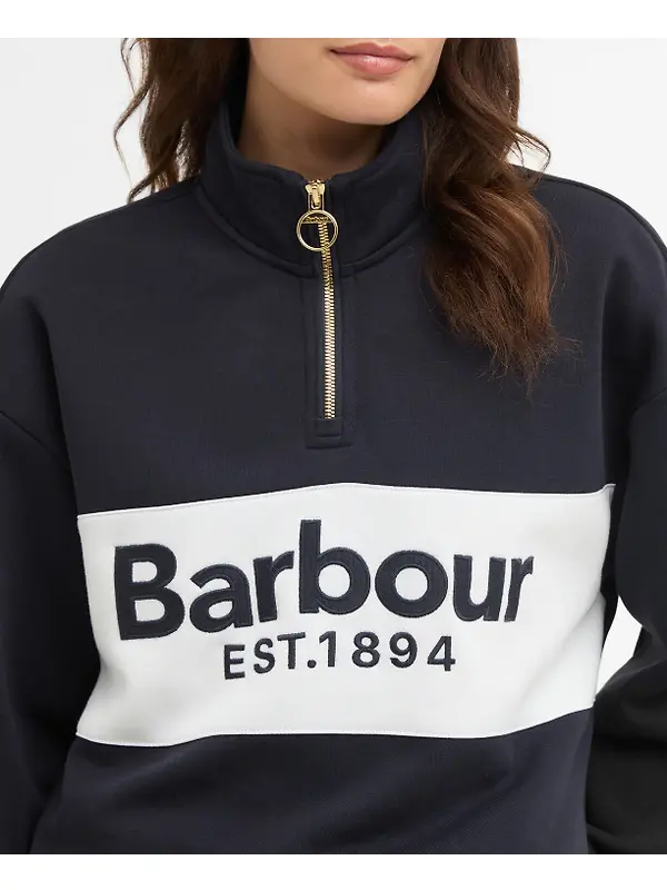 Barbour Women's Zaria Quarter-Zip Jumper - Dark Navy Image 5