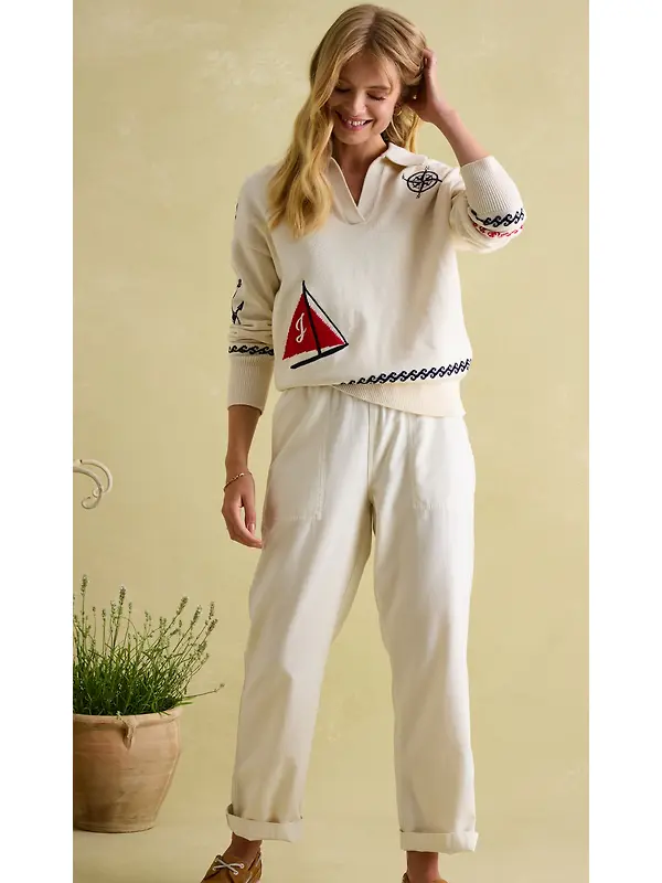 Joules Women's Relaxed Chinos - Cream Image 6