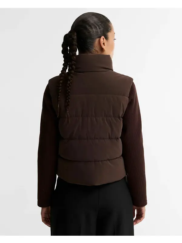 Barbour International Women's Balaton Faux-Velvet Quilted Sweatshirt - Truffle Image 4