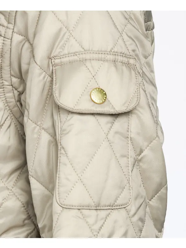 Barbour International Women's International Quilt Jacket - Taupe/Pearl Image 8