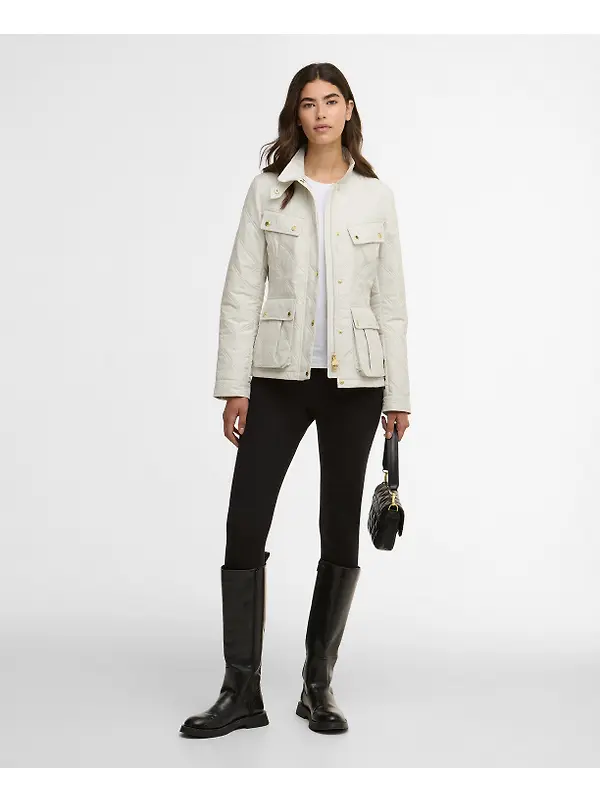 Barbour International Women's Halsey Quilted Jacket - Silver Birch/Silver Birch Image 3
