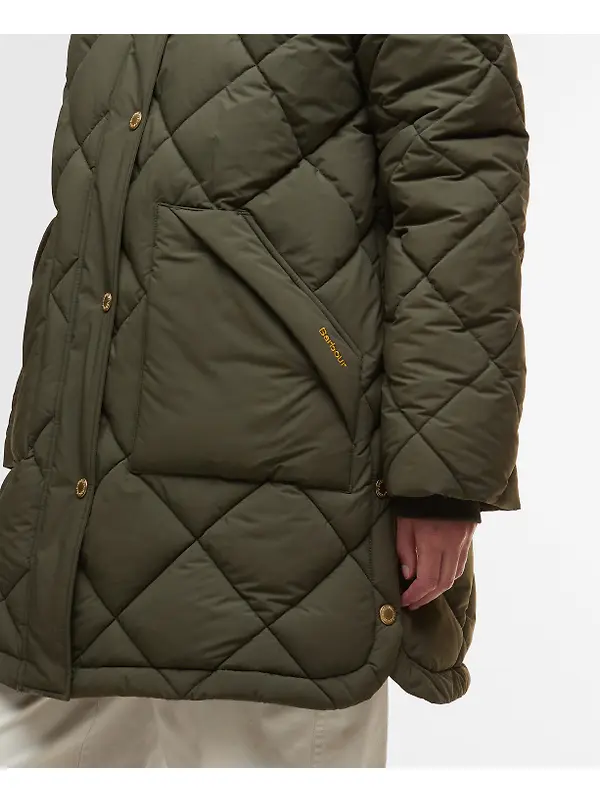 Barbour Women's Kailyn Puffer Jacket - Olive/Ancient Tartan Image 6