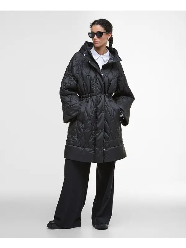 Barbour Women's Celine Quilted Jacket - Black/Onyx Tartan Image 3