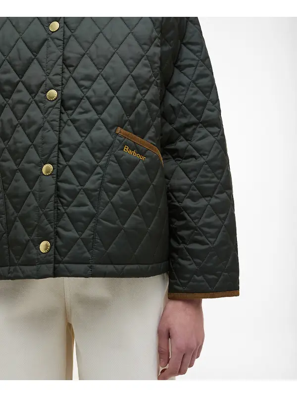 Barbour Women's Icons Cropped Liddesdale Quilted Jacket - Sage/Ancient Image 6