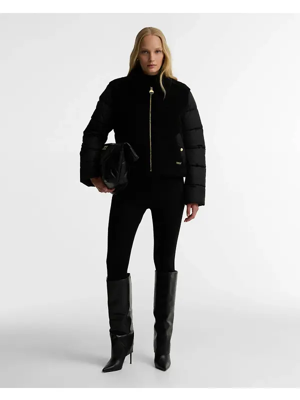 Barbour International Women's Luna Fleece Quilted Jacket - Black Image 3